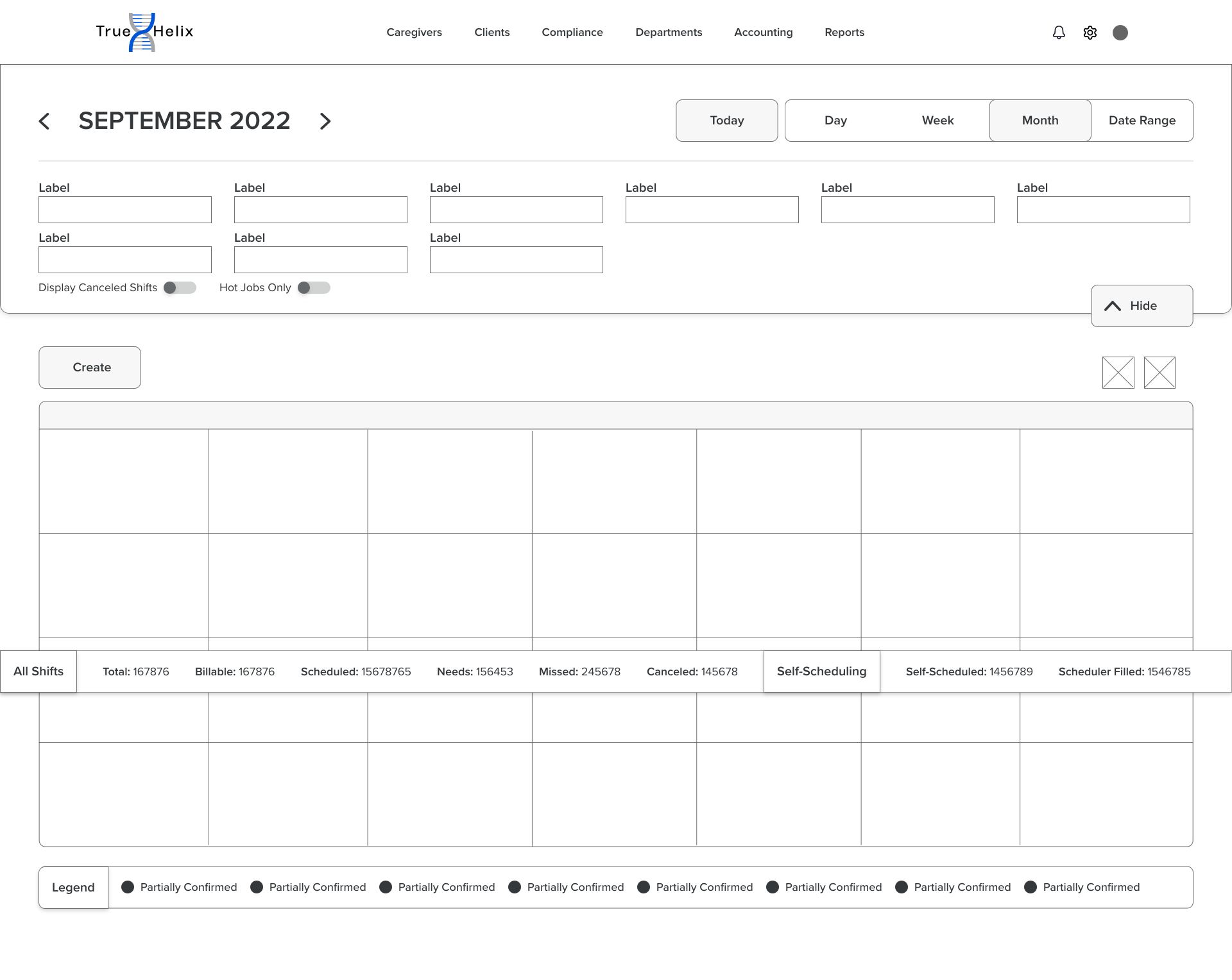 Calendar redesign option 1