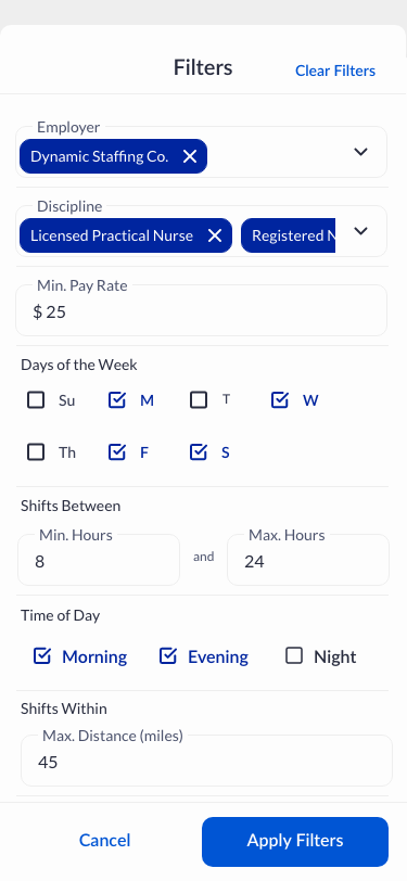 Caregiver filters as preference controls